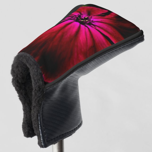 Purple Wild Flower pcm Golf Head Cover (3/4 Front)