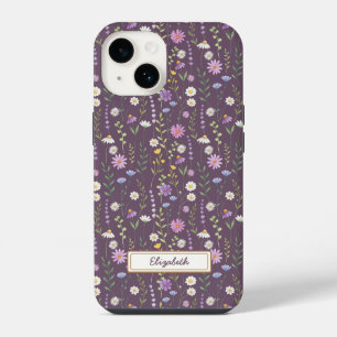 Purple Wild Flowers iPhone 14 Case