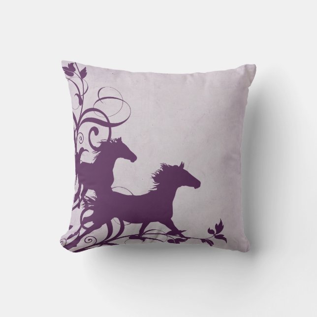 Purple Wild Horses Cushion (Front)