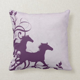 Purple Wild Horses Cushion