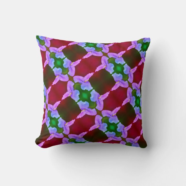 Purple Wild Orchid Flower Abstract Pattern   Cushion (Front)