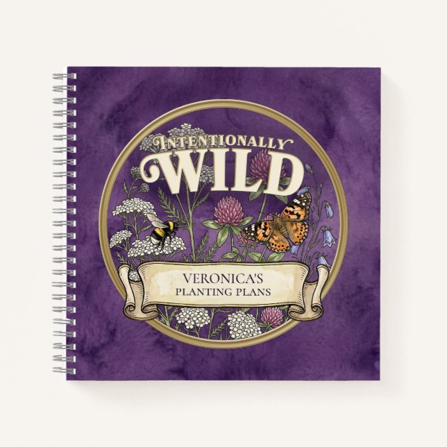 Purple Wild Pollinator Garden Custom Notebook (Front)