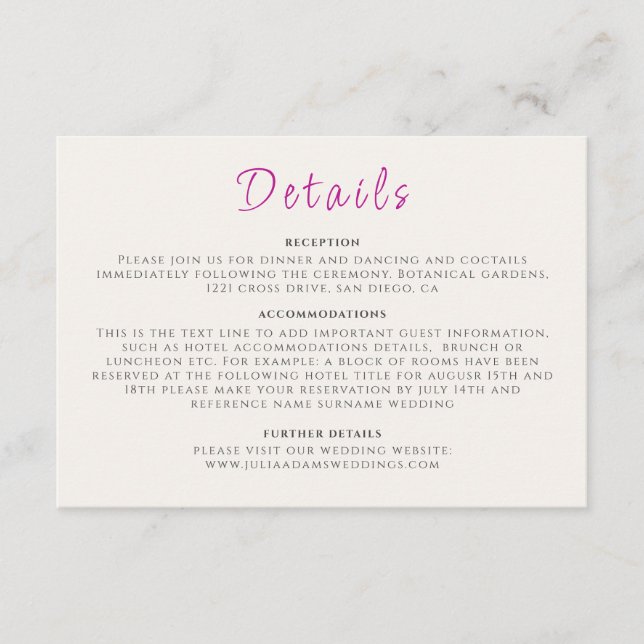 Purple Wild Trumpet Vine Flower Garden Wedding Enclosure Card (Front)