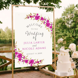 Purple Wild Trumpet Vine Flower Garden Wedding Poster