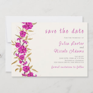 Purple Wild Trumpet Vine Flower Garden Wedding Save The Date