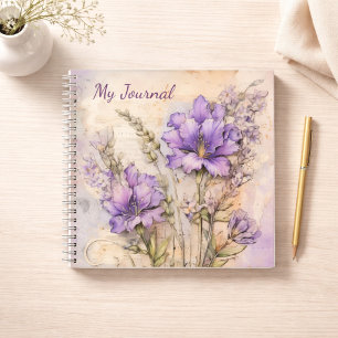 Purple Wildflower Aesthetic Writing Journal