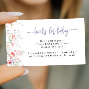 Purple wildflower baby in bloom Books for Baby Enclosure Card