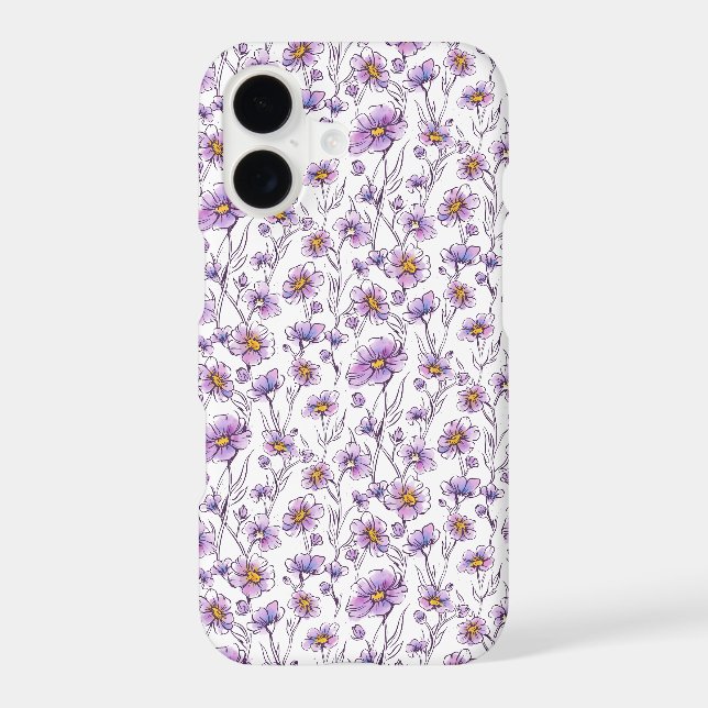 Purple Wildflower Botanical Pattern Design (Back)
