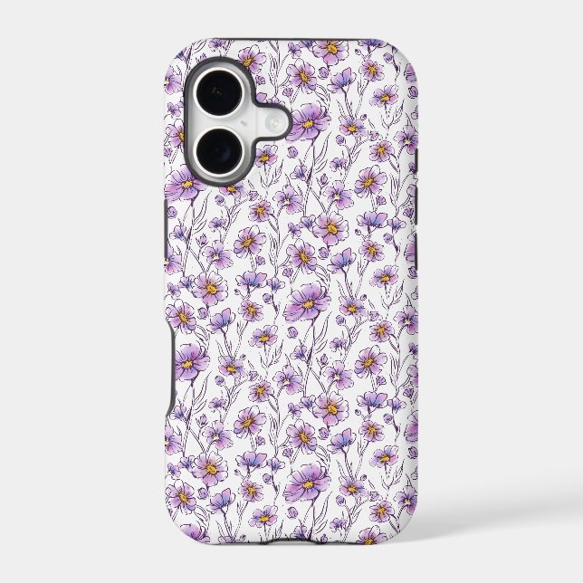 Purple Wildflower Botanical Pattern Design (Back)