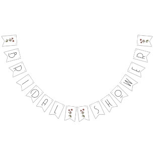 Purple Wildflower Bridal Shower Decor White Bunting