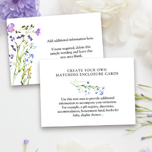 Purple Wildflower Create your Own Blank Enclosure Card