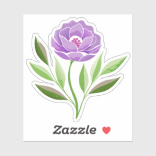 Purple Wildflower Custom-Cut Vinyl Sticker