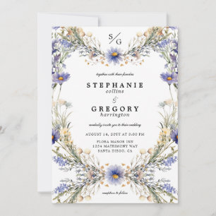 Purple Wildflower Florals Wedding Invitation