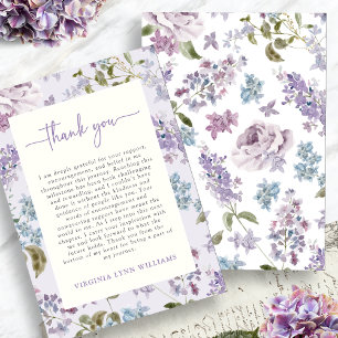 Purple Wildflower Graduation Thank You Card