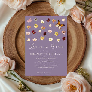 Purple Wildflower Love in Bloom  Bridal Shower  Invitation