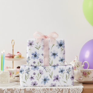 Purple Wildflower Meadow Wrapping Paper