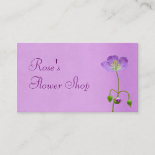 Purple Wildflower on Purple Florist Business Card