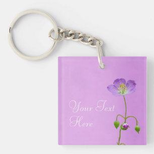 Purple Wildflower on Purple Key Ring