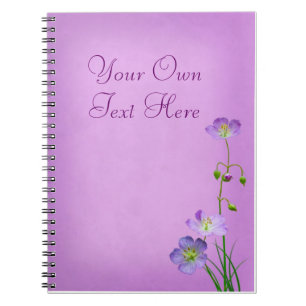 Purple Wildflower on Purple Spiral Notebook
