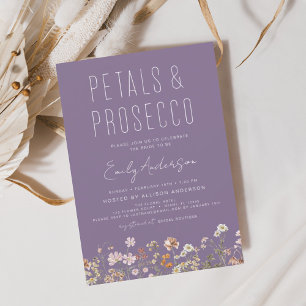 Purple Wildflower Petals & Prosecco Invitation Flyer
