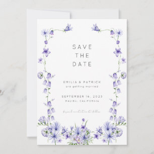 Purple Wildflower Save the Date Template