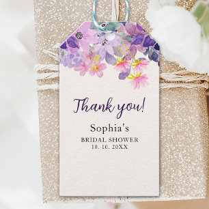 Purple Wildflower Spring Bridal Shower Theme Gift Tags