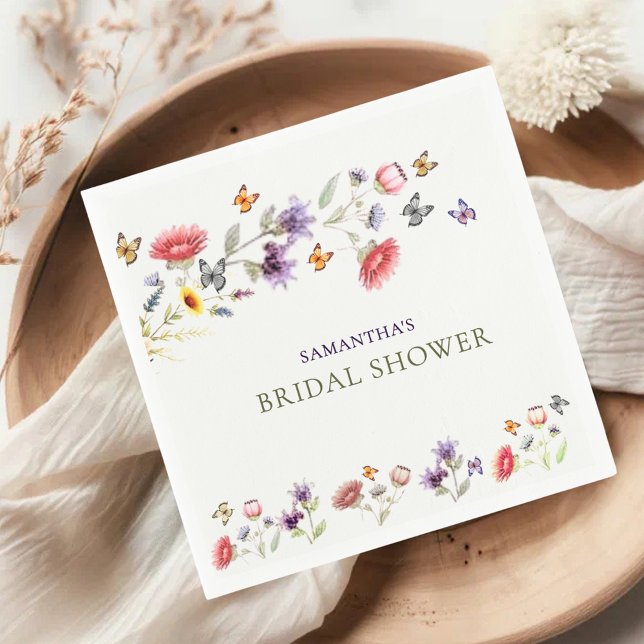 Purple Wildflower Storybook Bridal Shower  Napkin (Creator Uploaded)