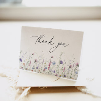 Purple Wildflower Thank You Card