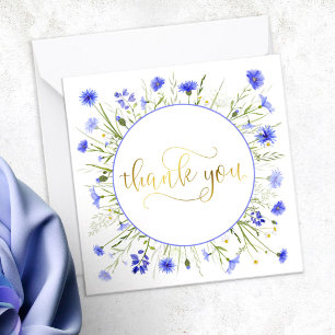Purple Wildflower Thank You Gold Script Card