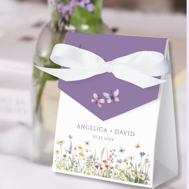 Purple Wildflower Wedding Favour Box (Creator Uploaded)