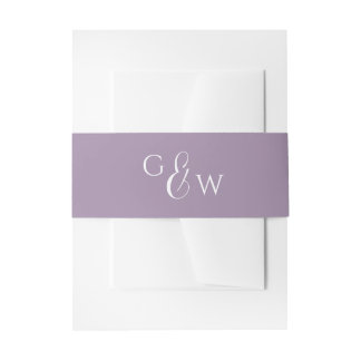 Purple Wildflower Wedding Invitation Belly Band