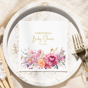 Purple Wildflowers Baby Shower Napkins