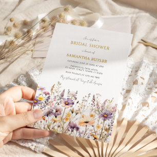 Purple Wildflowers Bridal Shower Invitation