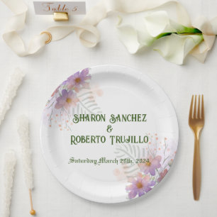 Purple Wildflowers Card Paper Plate