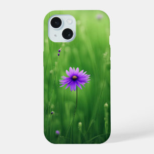 Purple Wildflowers In Green Field iPhone 15 Case