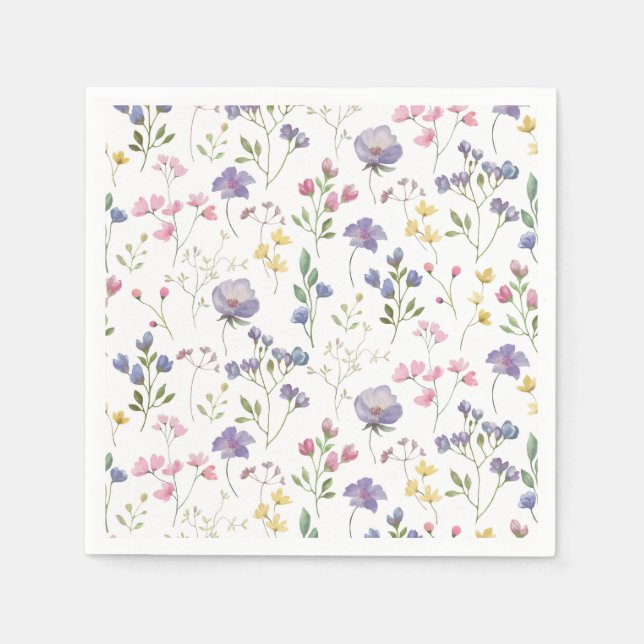 Purple Wildflowers Napkin (Front)