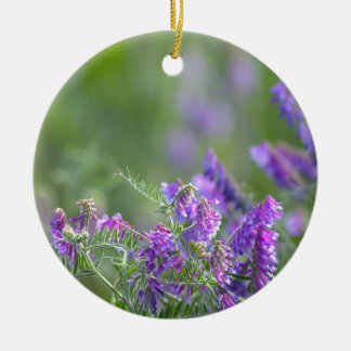 Purple Wildflowers Photo Ornament
