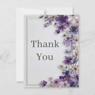 Purple Wildflowers with Borders Thank You Card