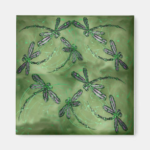 Purple Winged Dragonflies Magnet