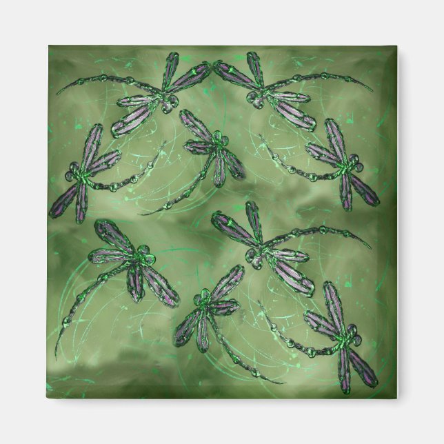 Purple Winged Dragonflies Magnet (Front)