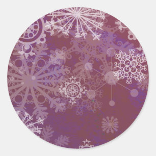 Purple Winter Classic Round Sticker