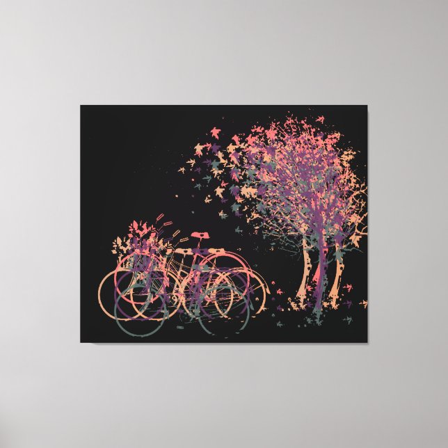 Purple Winter Leaves Trees Canvas Print (Front)