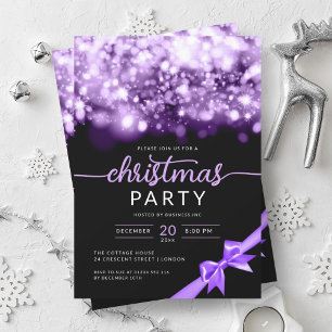Purple Winter Sparkling Company Xmas Party  Invitation