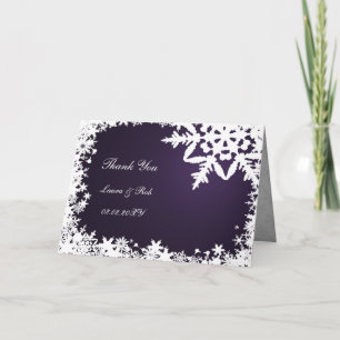 purple winter wedding Thank You