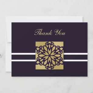purple winter wedding Thank You Invitation