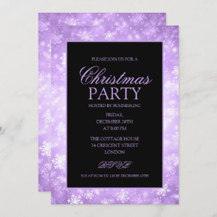Purple Winter Wonderland Christmas Holiday Party Invitation
