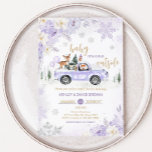 Purple Winter Woodland Baby Shower  Invitation<br><div class="desc">Welcome your little one with our heartwarming Girl Woodland Winter Baby Shower Invitation Printable. Personalise to share the joy with your loved ones!

BS534</div>
