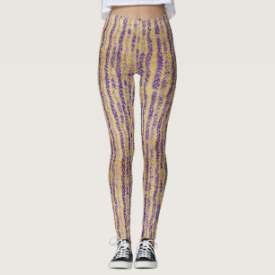 Purple Wisteria Blossom Floral Pattern Leggings