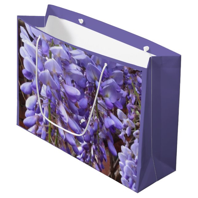 Purple Wisteria Blossom Large Gift Bag (Front Angled)