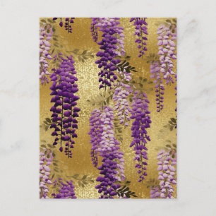 Purple Wisteria Chiyogami Postcard